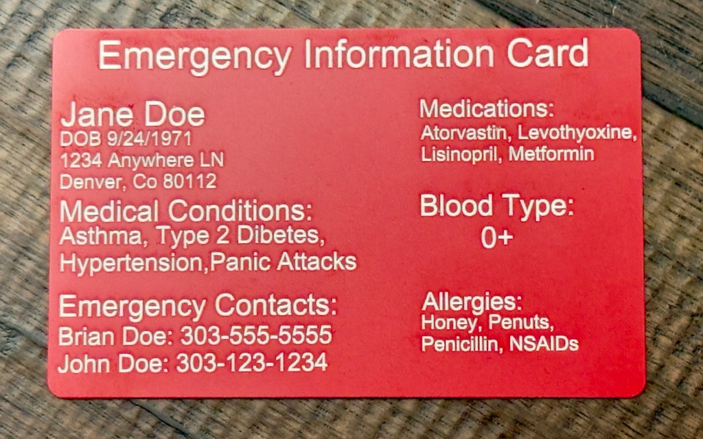 RescueReady ID Wallet Card